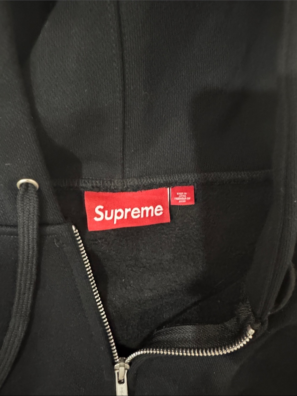 Supreme Big Logo Black Zip-Up Hooded Jacket men’s large - Picture 2 of 8